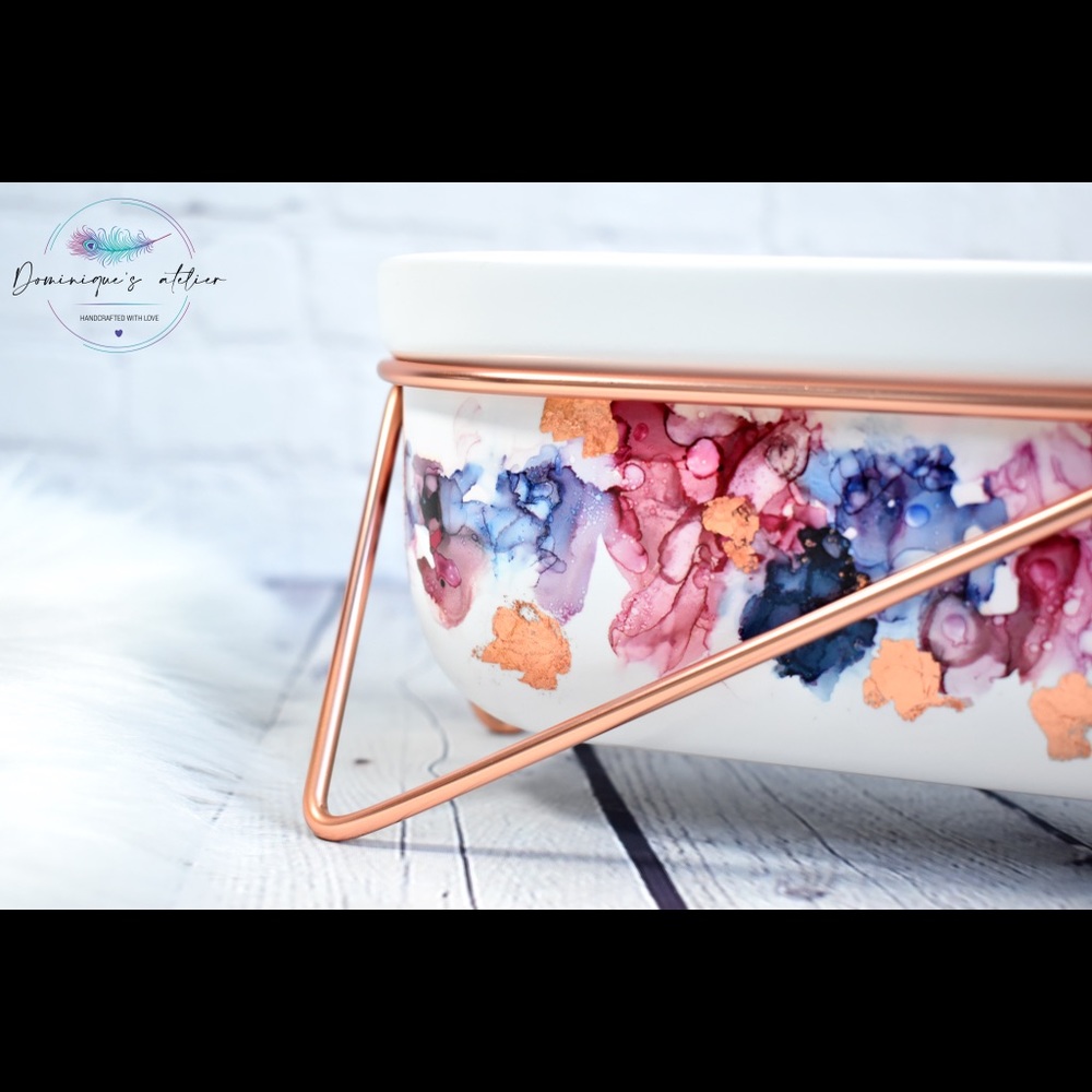 Rose gold, cranberry & navy planter - Picture 2 of 8